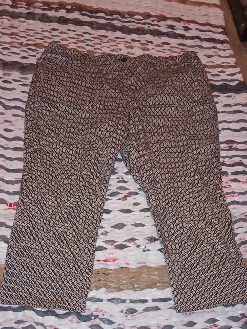New York & Company Women's Printed Black and White Slim Pants